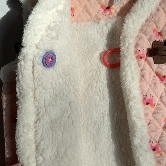 NWT Matilda Jane Pink and White Western Reversible Quilted Sherpa Vest - Picture 6 of 11